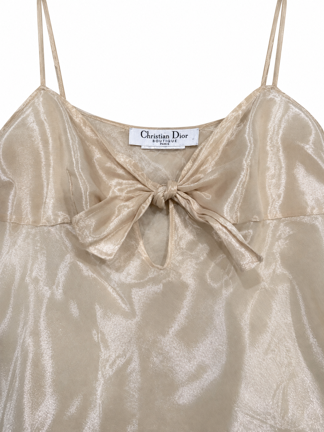 S/S 2003 Christian Dior by John Galliano Sheer Champagne Nude Silk Slip Dress