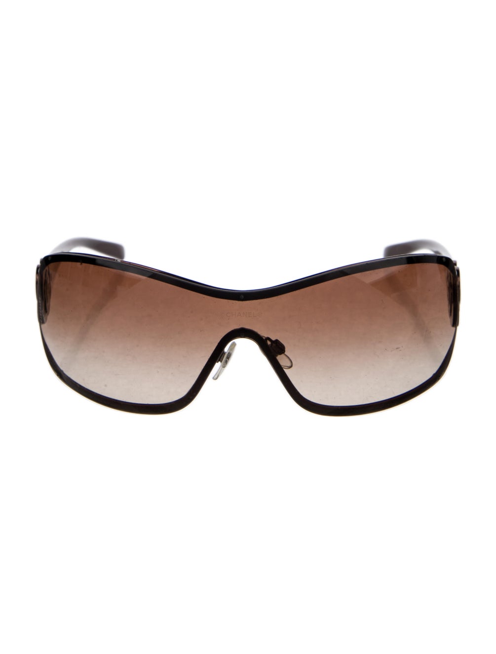 CHANEL Swarovski Crystal Camellia CC Sunglasses Brown