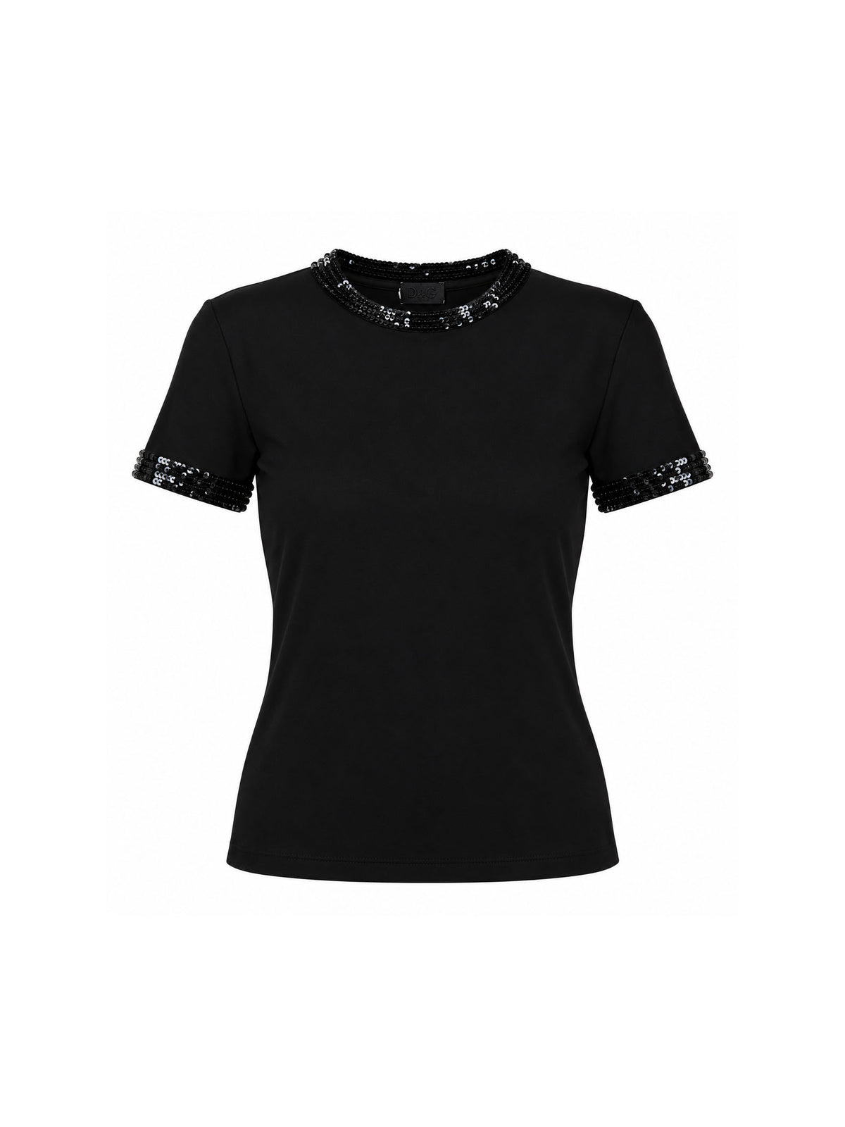 D&G Dolce Gabbana 1990's Sheer Sequin Top Black