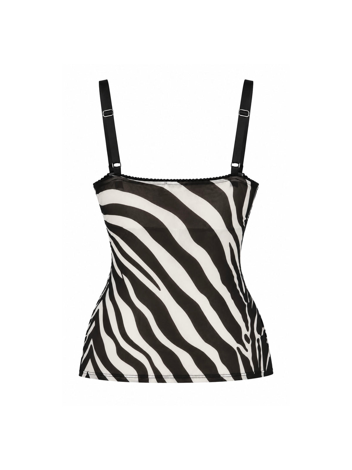 Dolce & Gabbana 2000's Zebra Print Mesh Tank Top