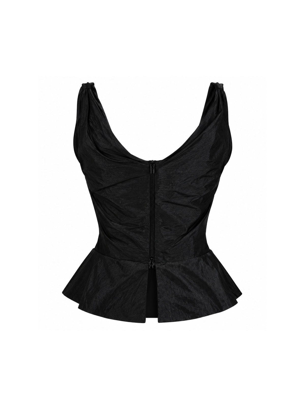 Vivienne Westwood Anglomania Asymmetrical Corset Cowl Neck Top Black