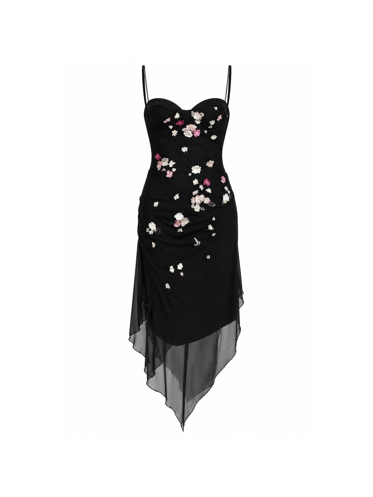 Dolce & Gabbana Fall 1999 Silk 3D Floral Dress