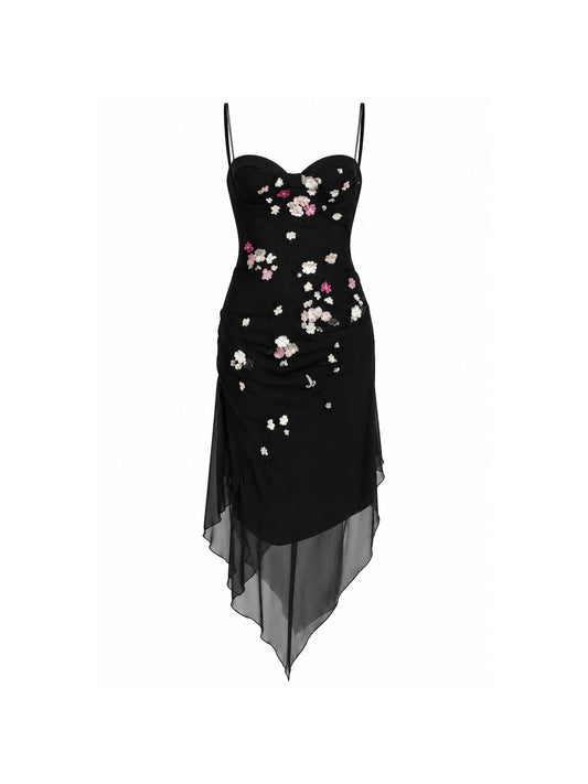 Dolce & Gabbana Fall 1999 Silk 3D Floral Dress