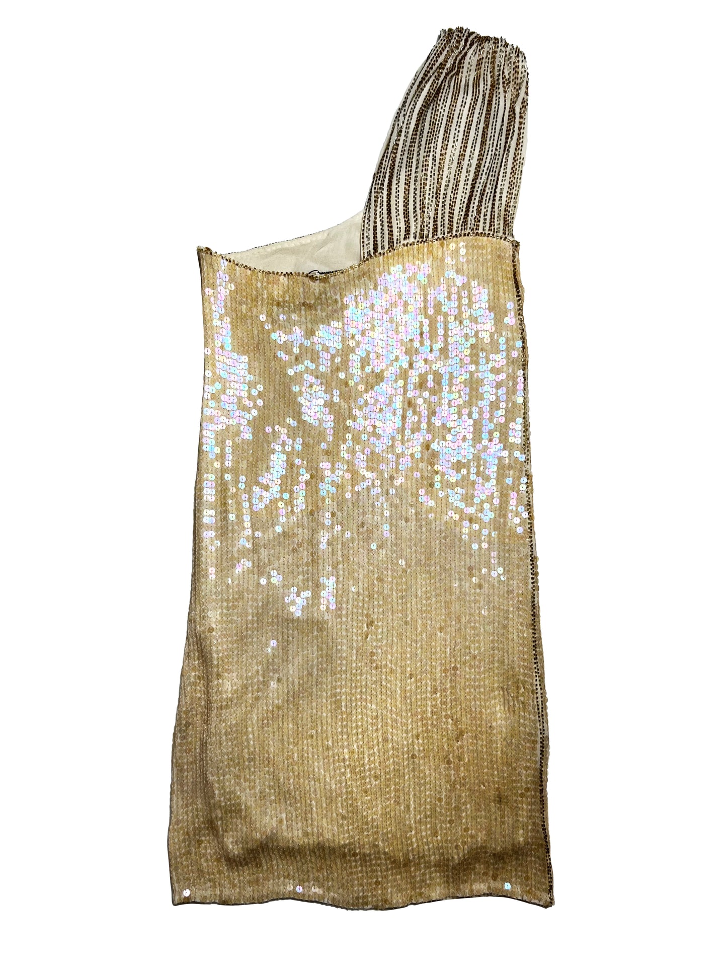 Blugirl by Bluemarine Beige Sequin one shoulder dress