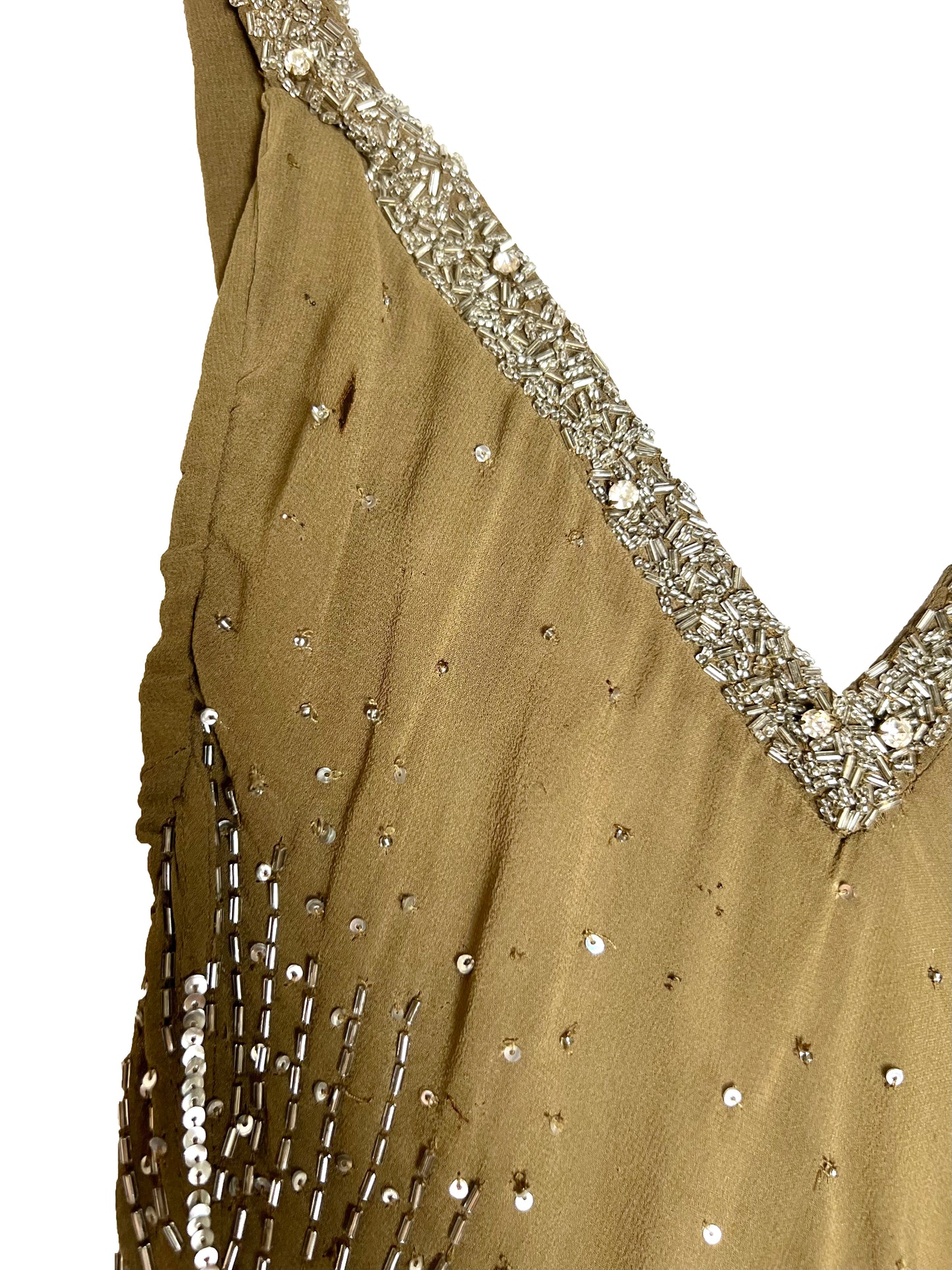 2000's Just Cavalli Dress in chiffon embroidered with pearls and sequins