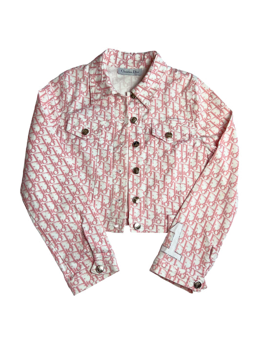 Christian Dior Pink Monogram Cropped Jacket