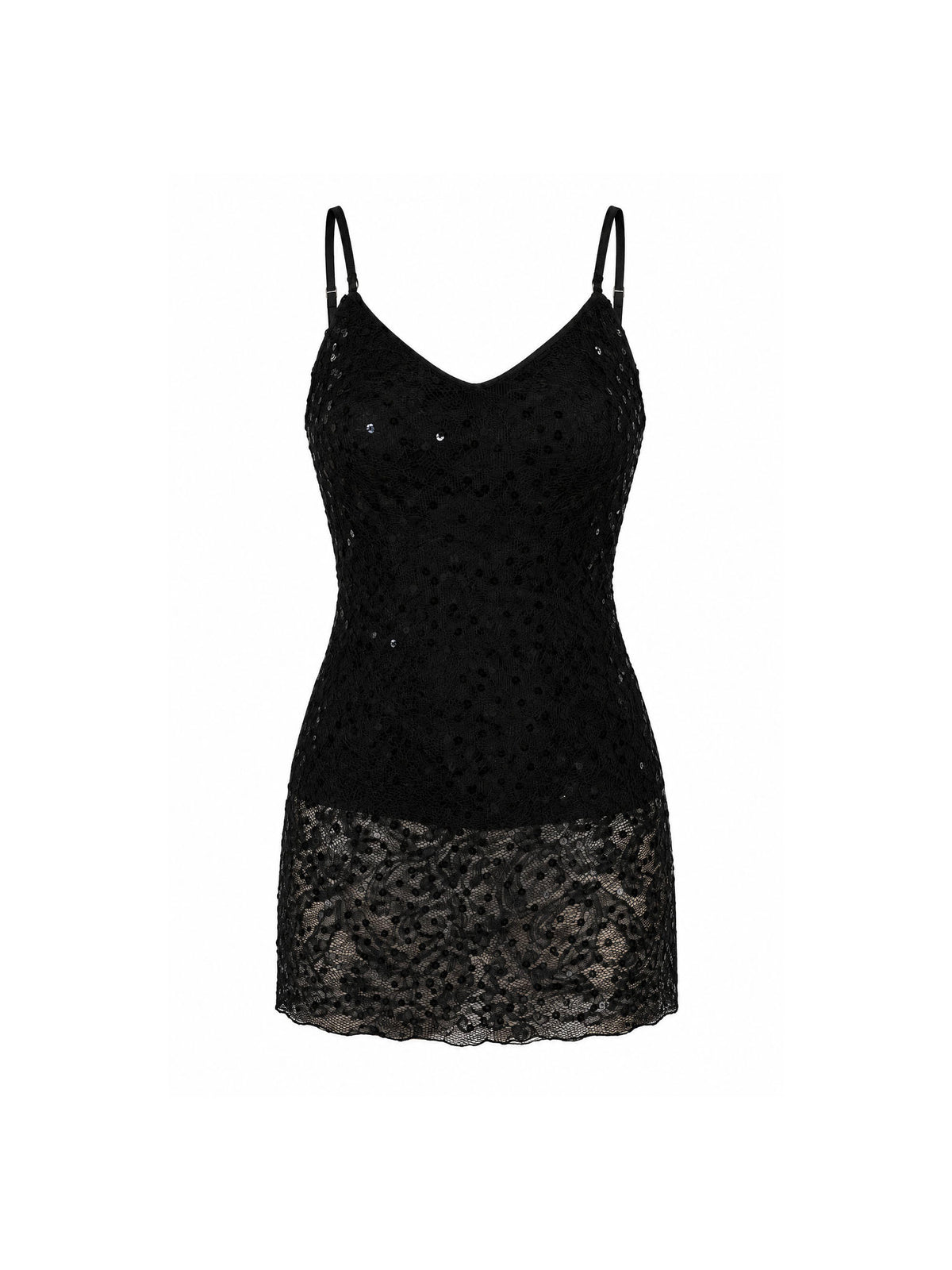 1979 Christian Dior Black Sequin Lace Mini Dress
