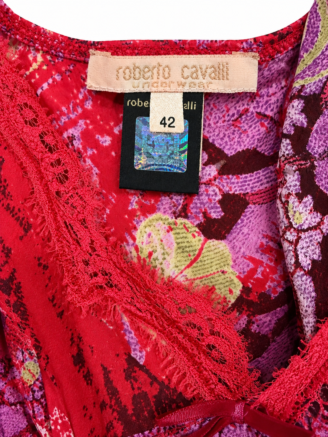 Roberto Cavalli 2000's Silk Lace Fuchsia Pink Paisley Tank
