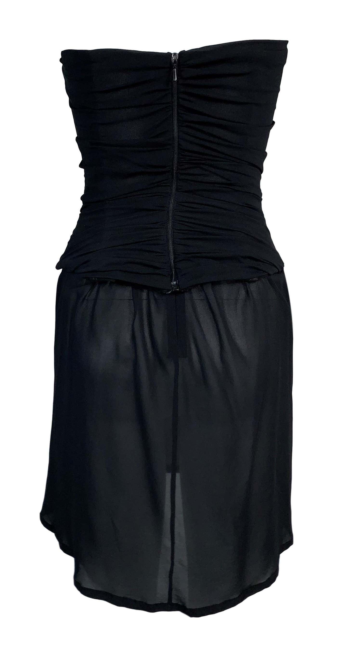 1990's Dolce & Gabbana Sheer Black Ruched Strapless Mini Dress www.alysonrosela.com 1990's Dolce & Gabbana Sheer Black Ruched Strapless Mini Dress www.alysonrosela.com