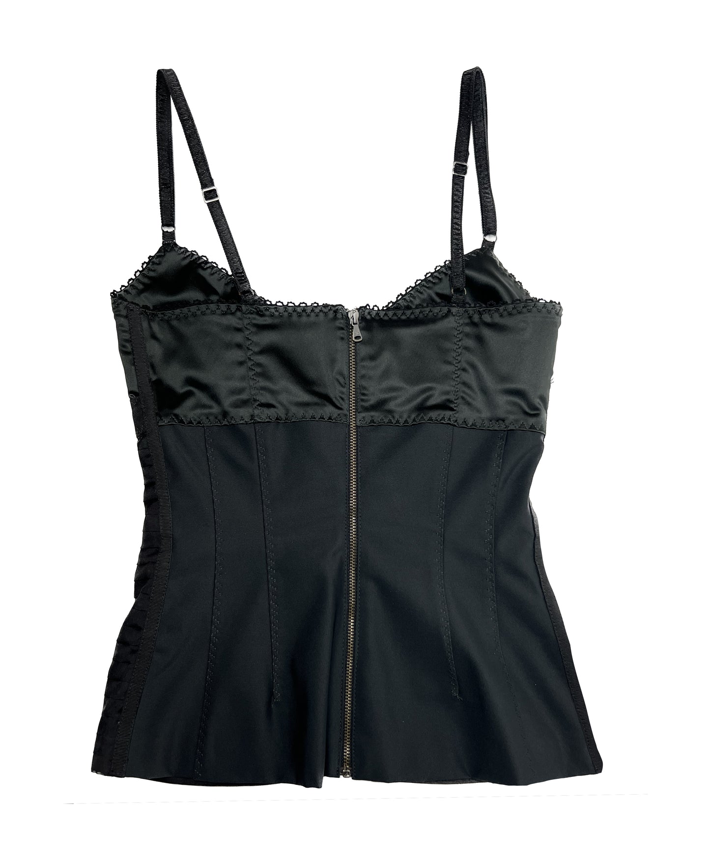 2000's D&G Dolce & Gabbana Silk Corset Stretch Tank Top