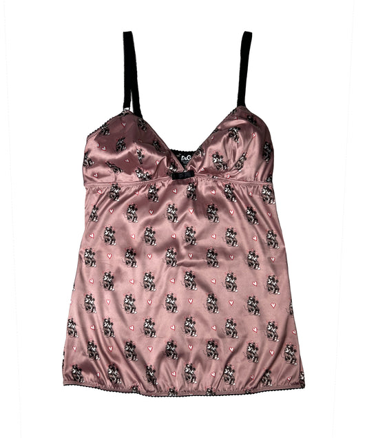 1990's D&G Dolce & Gabbana Mickey and Minnie Cami Pink