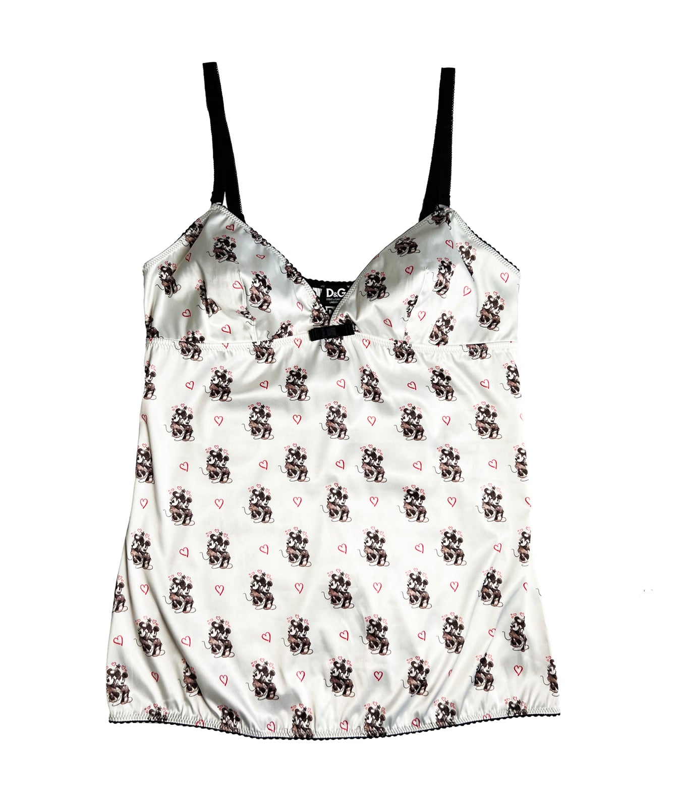 1990's D&G Dolce & Gabbana Mickey and Minnie Cami White