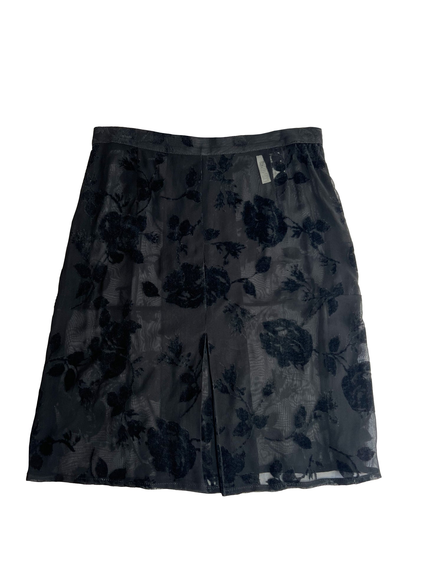 1990's D&G Dolce & Gabbana Sheer Floral Burnout Velvet Skirt