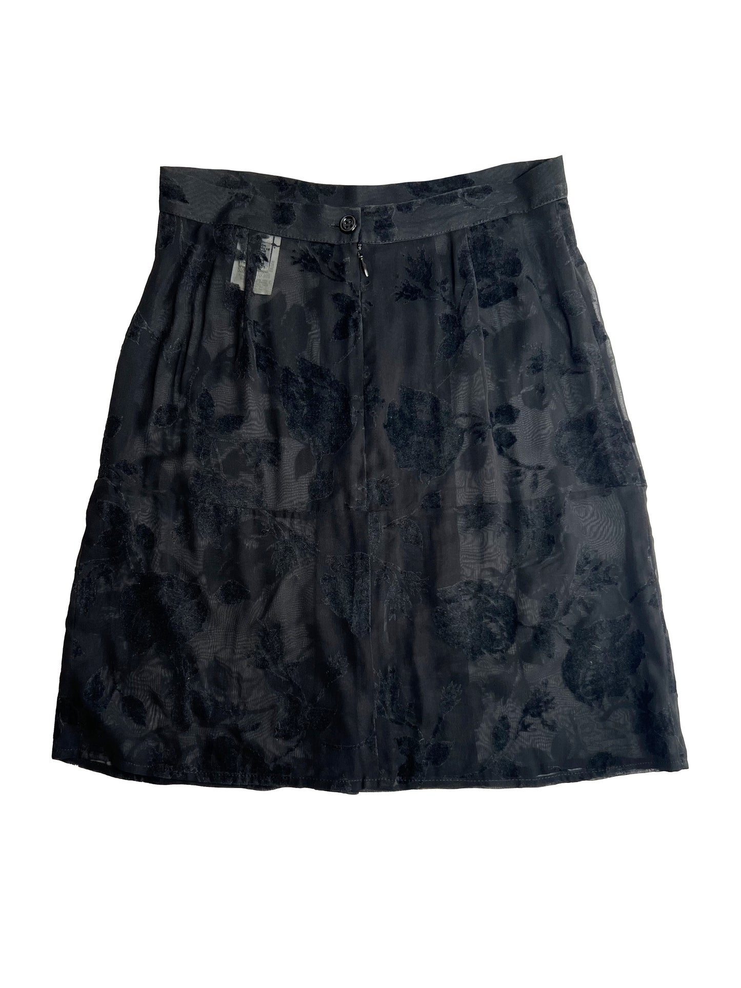 1990's D&G Dolce & Gabbana Sheer Floral Burnout Velvet Skirt