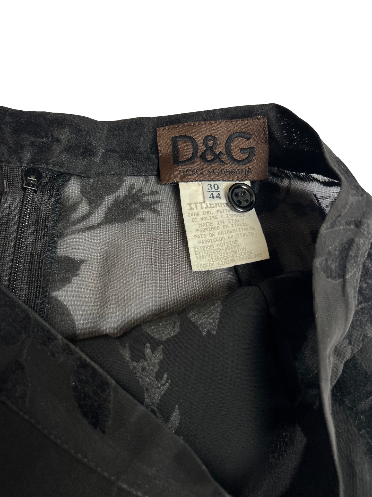 1990's D&G Dolce & Gabbana Sheer Floral Burnout Velvet Skirt