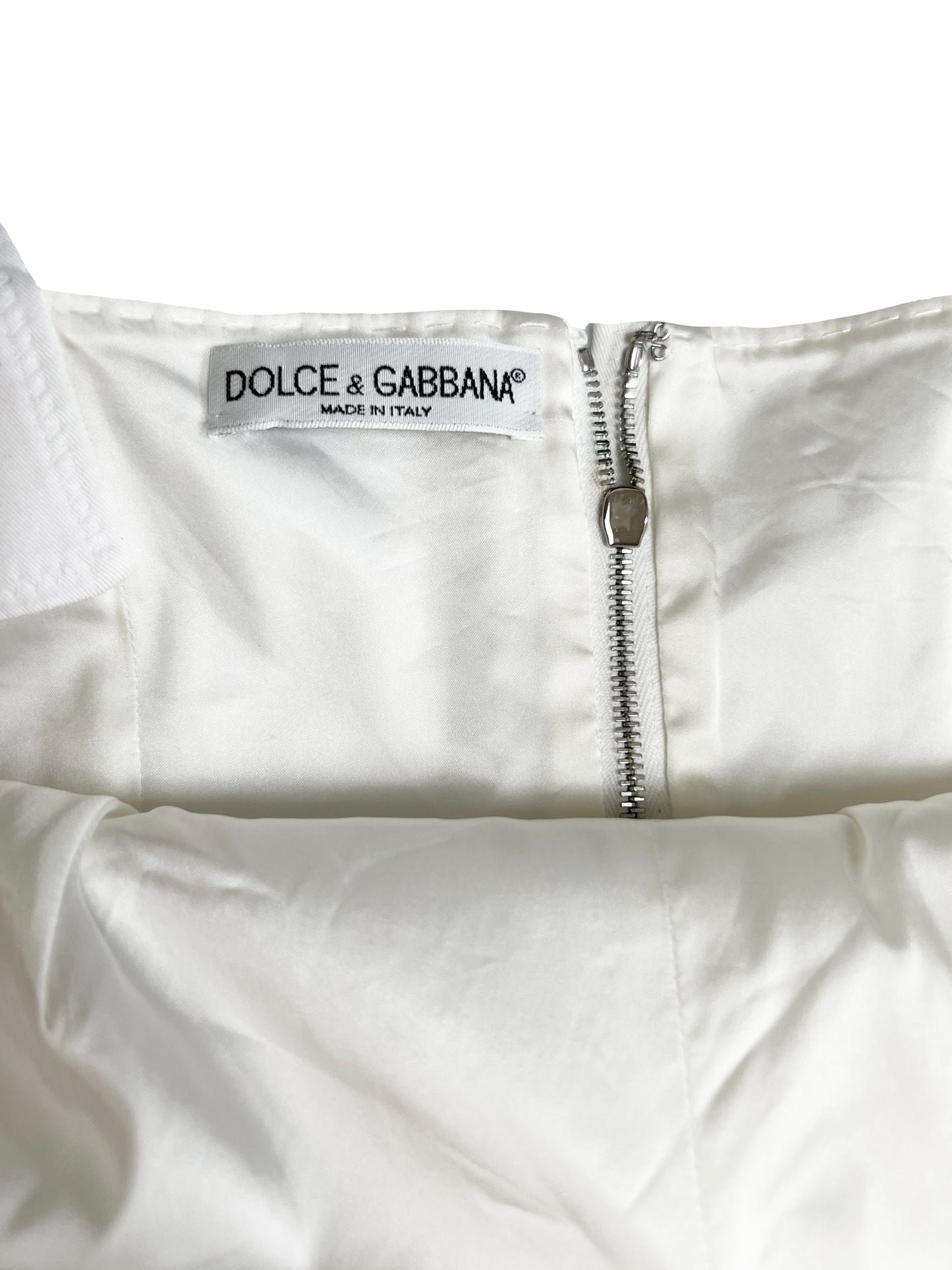 1993 Dolce & Gabbana White Structured Dress