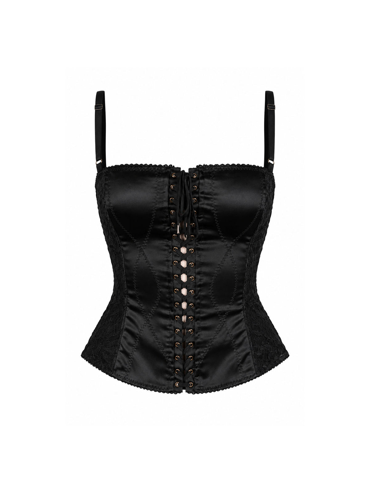 1990s D&G by Dolce and Gabbana Black Lace Corset