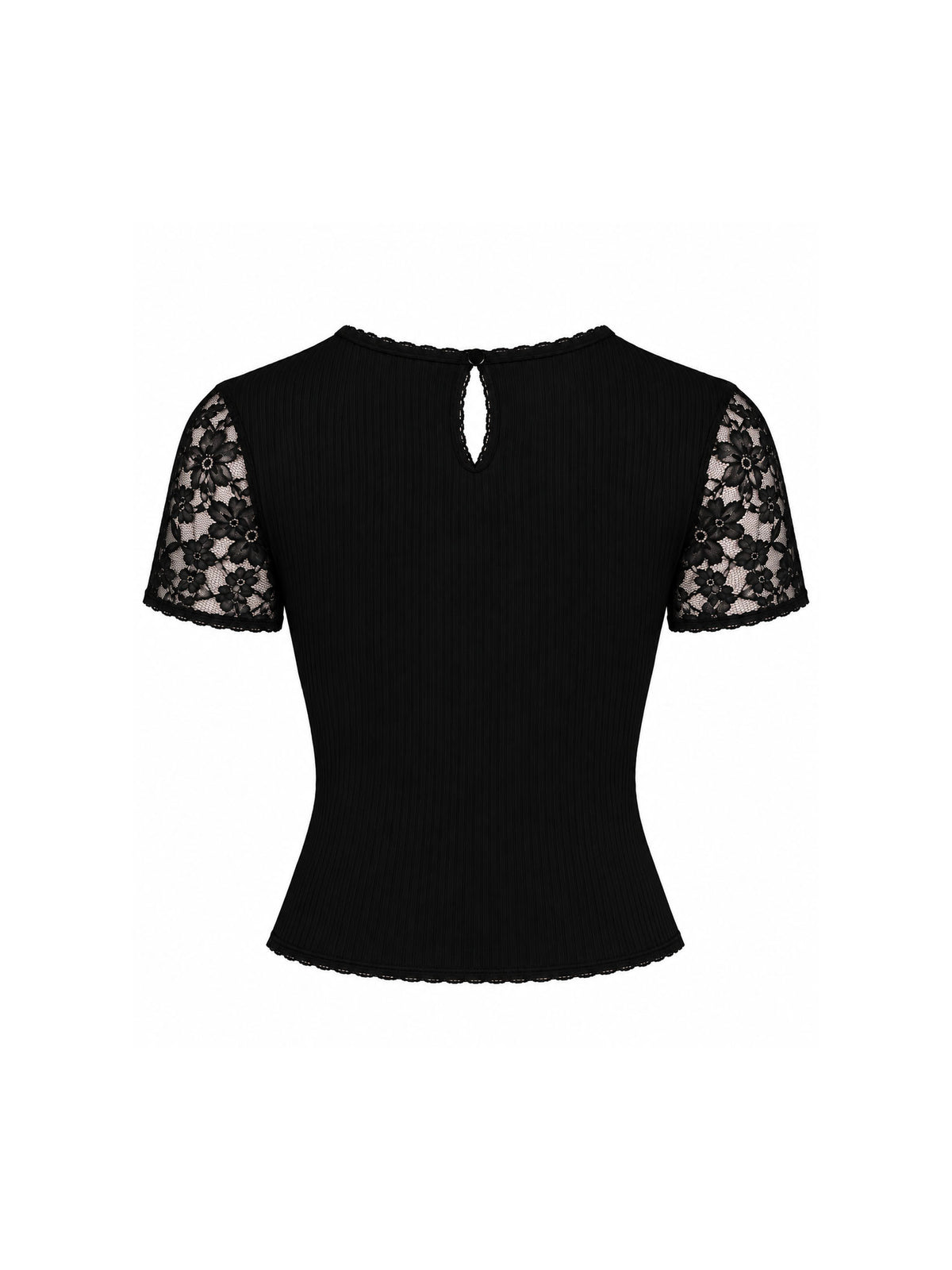 D&G 1990's Dolce Gabbana Lace Black Short Sleeve Top Logo