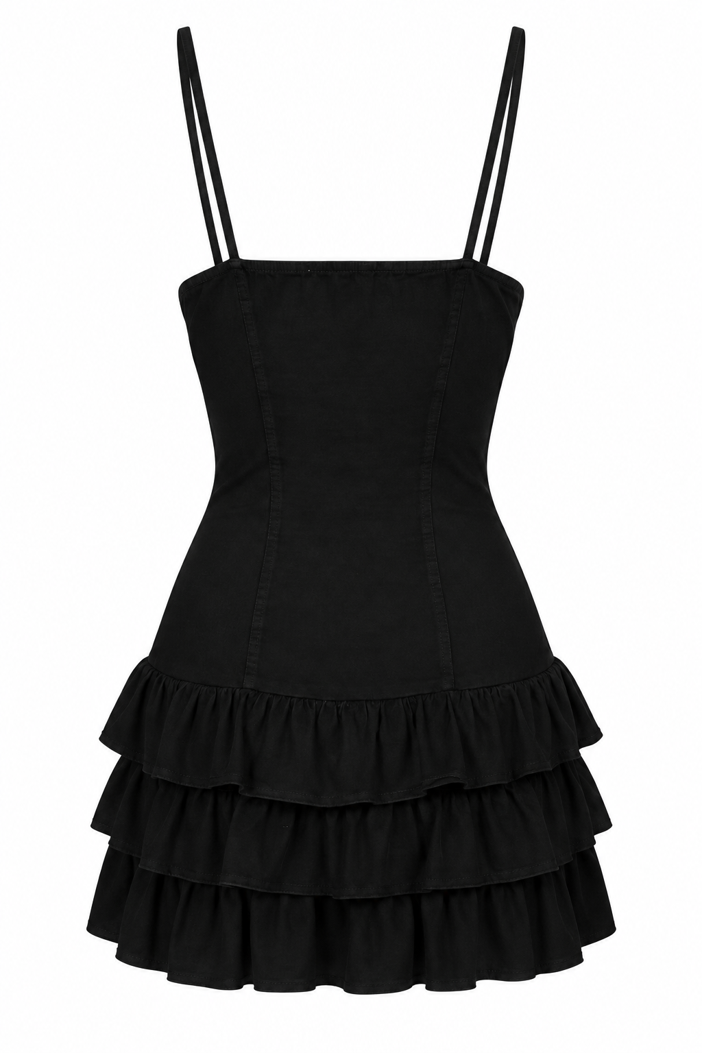 1990's D&G Dolce & Gabbana Stretch Cotton Ruffle Dress
