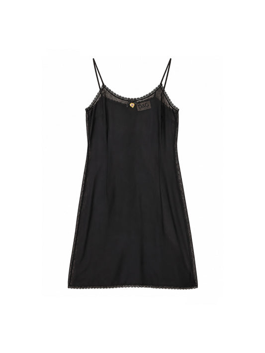 1990's D&G Dolce & Gabbana Slip Dress with Virgin Mary Charm