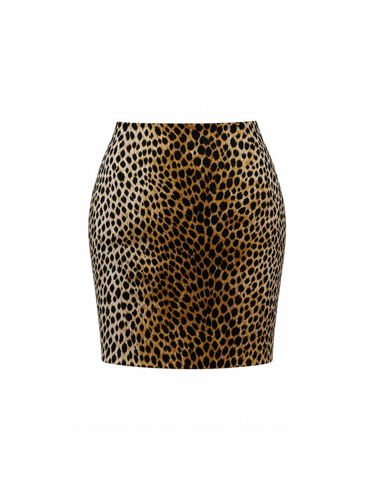 Spring 1996 Dolce & Gabbana Leopard Print Silk Mini Skirt