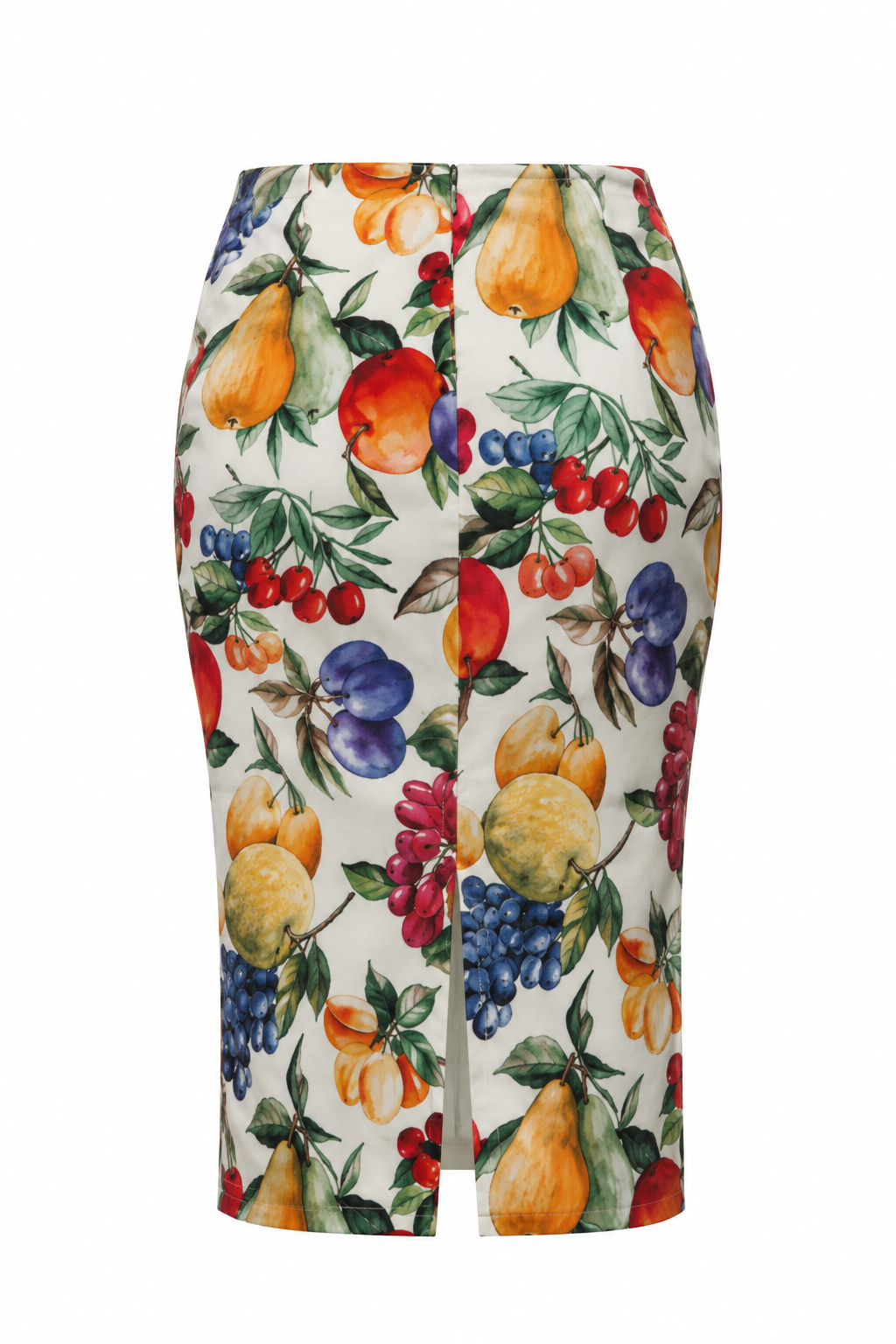 2000's Dolce & Gabbana Fruit Printed Fitted Silk Skirt