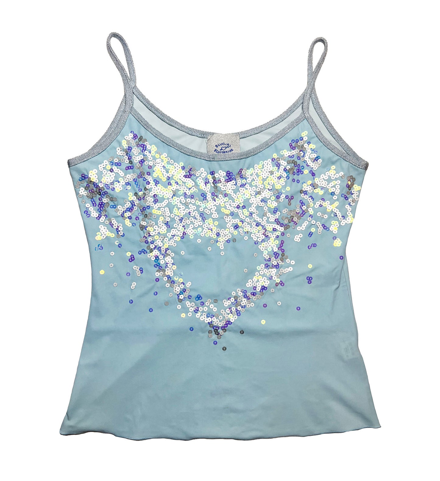 Vintage Blugirl Blumarine Blue Sequin Heart Tank