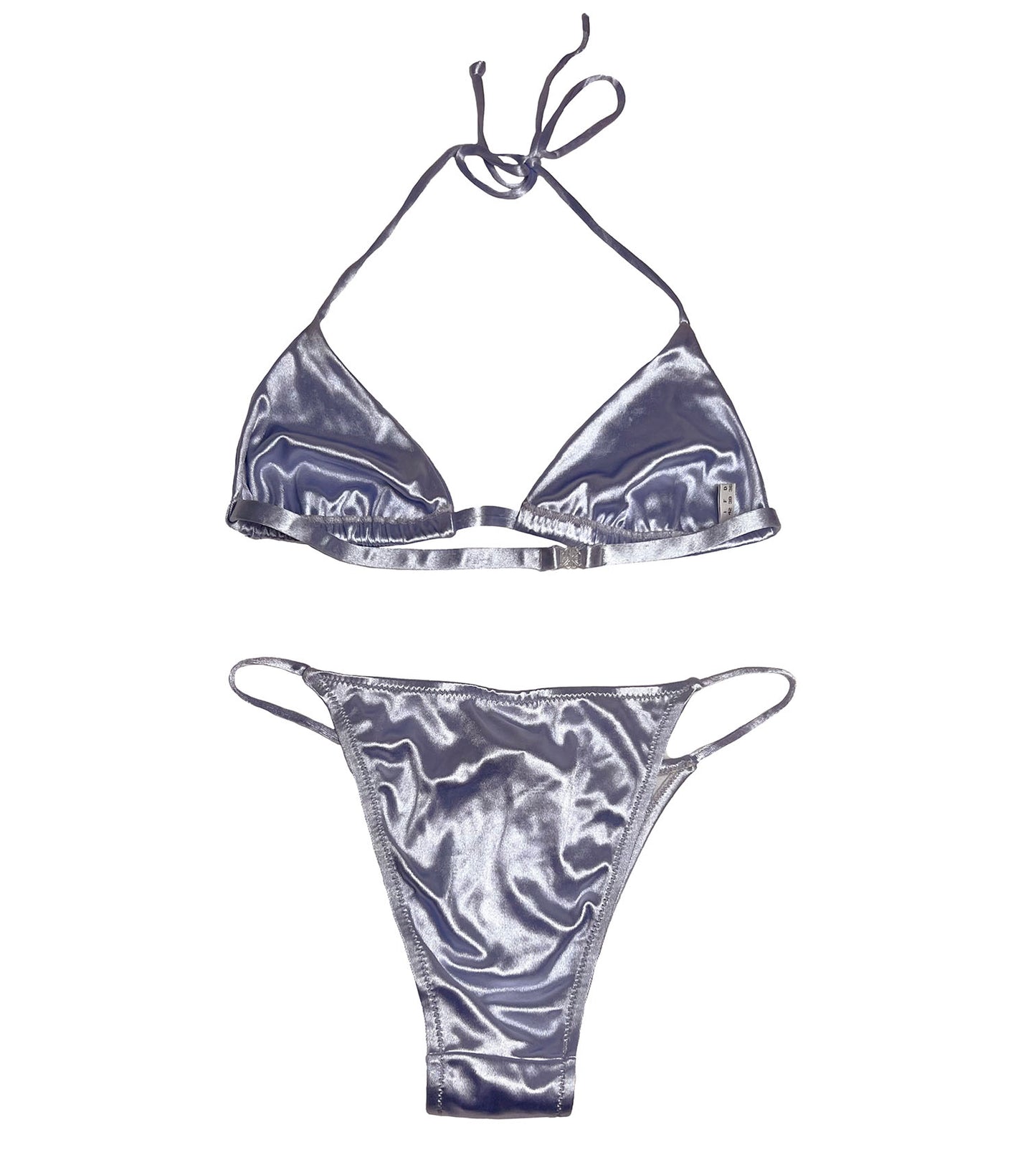 Blumarine Satin Silk Lilac Sequin Bikini