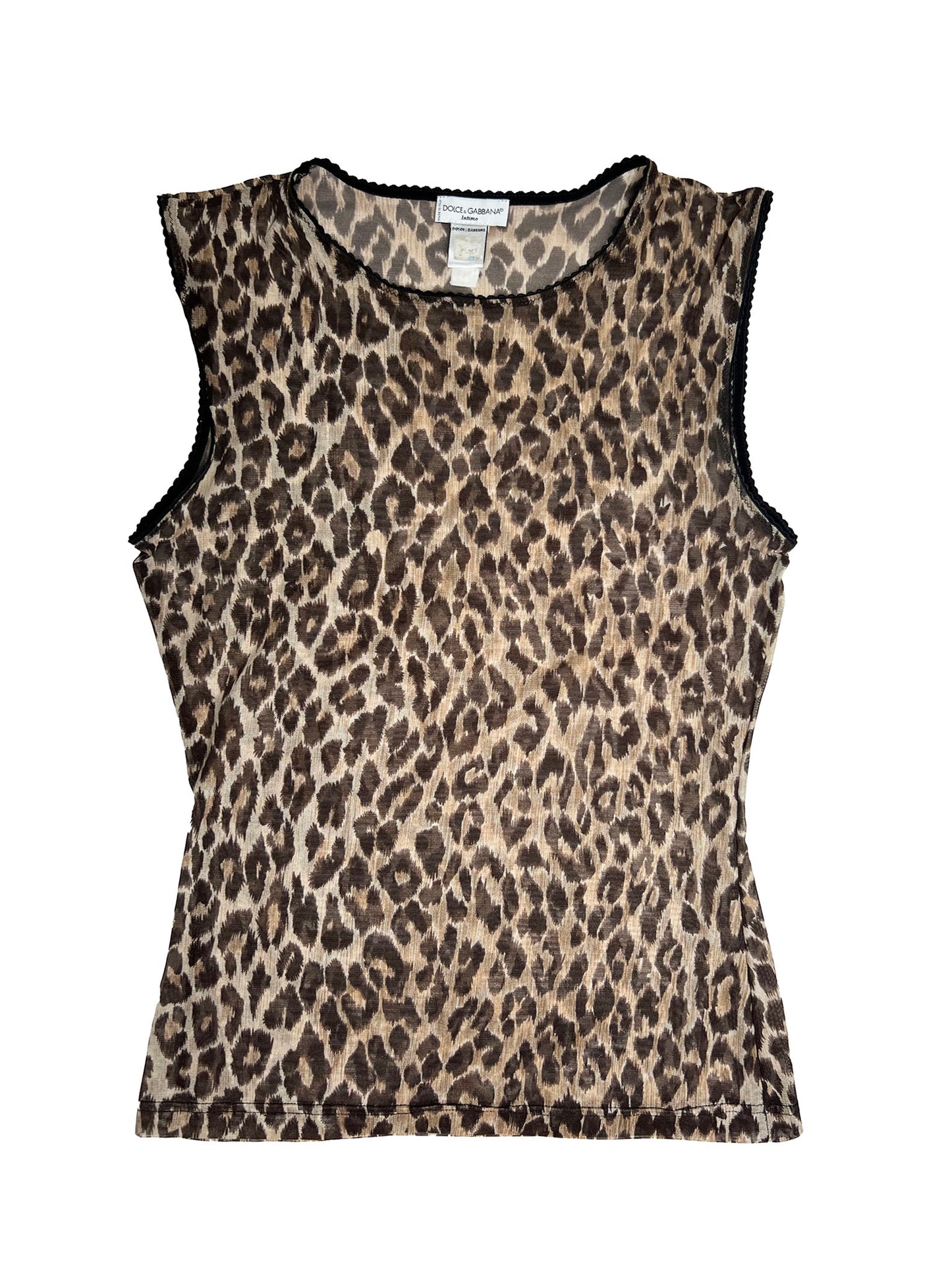 Dolce & Gabbana Sheer Leopard Tank