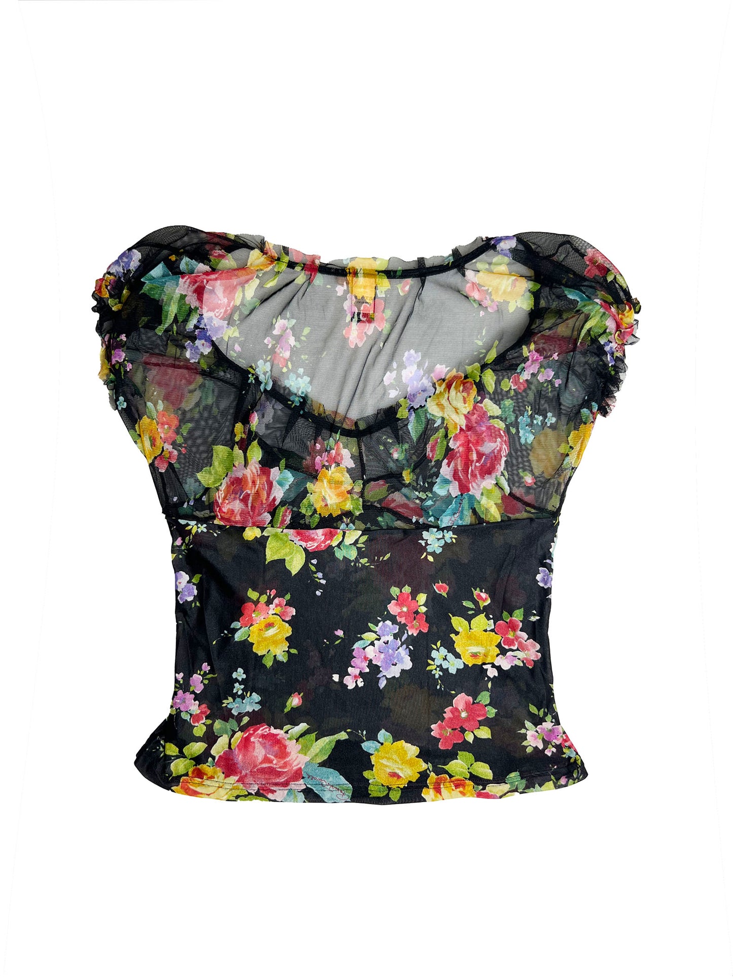 Roberto Cavalli Sheer Floral Top