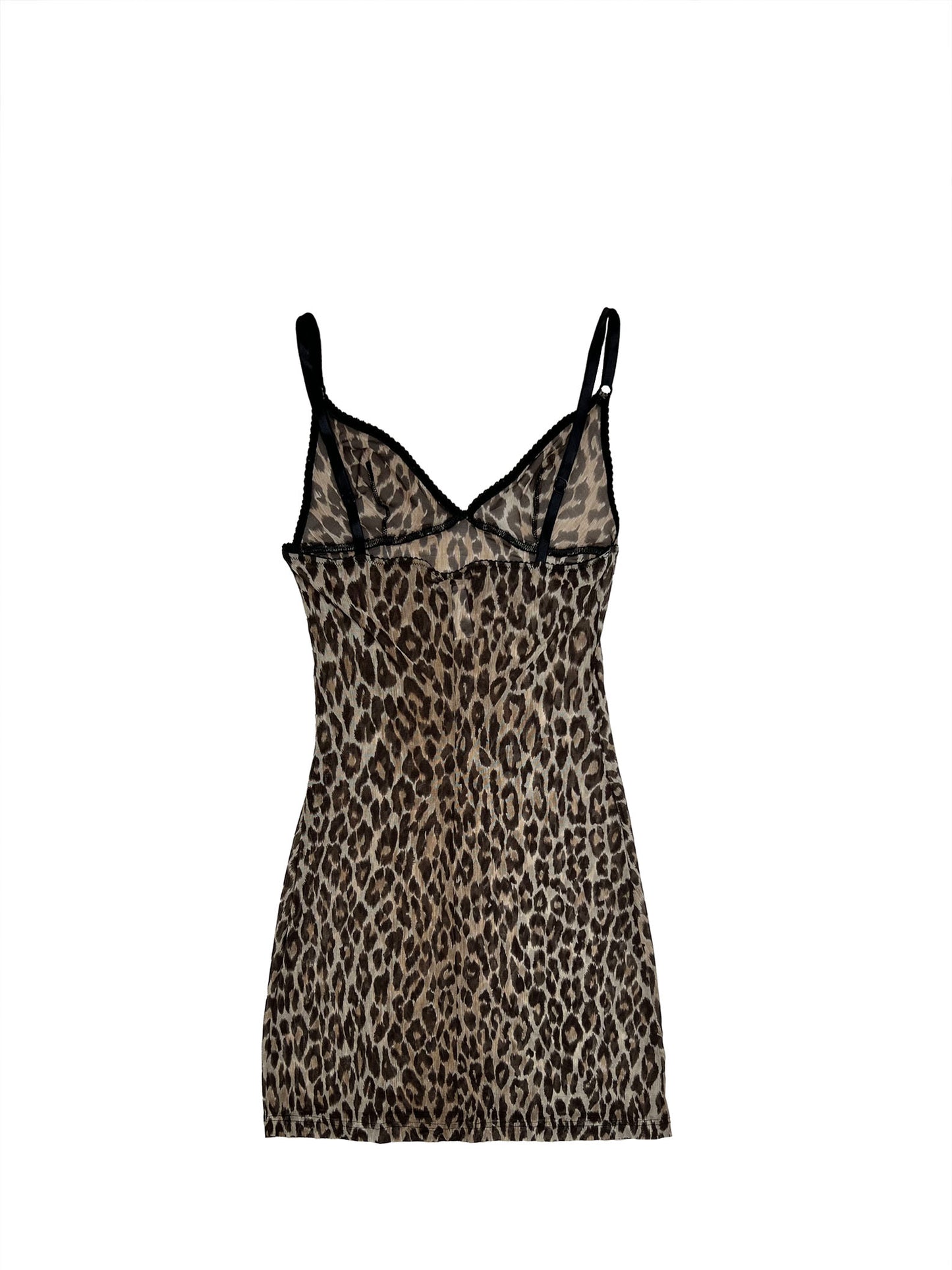 Dolce & Gabbana Sheer Leopard Slip Dress