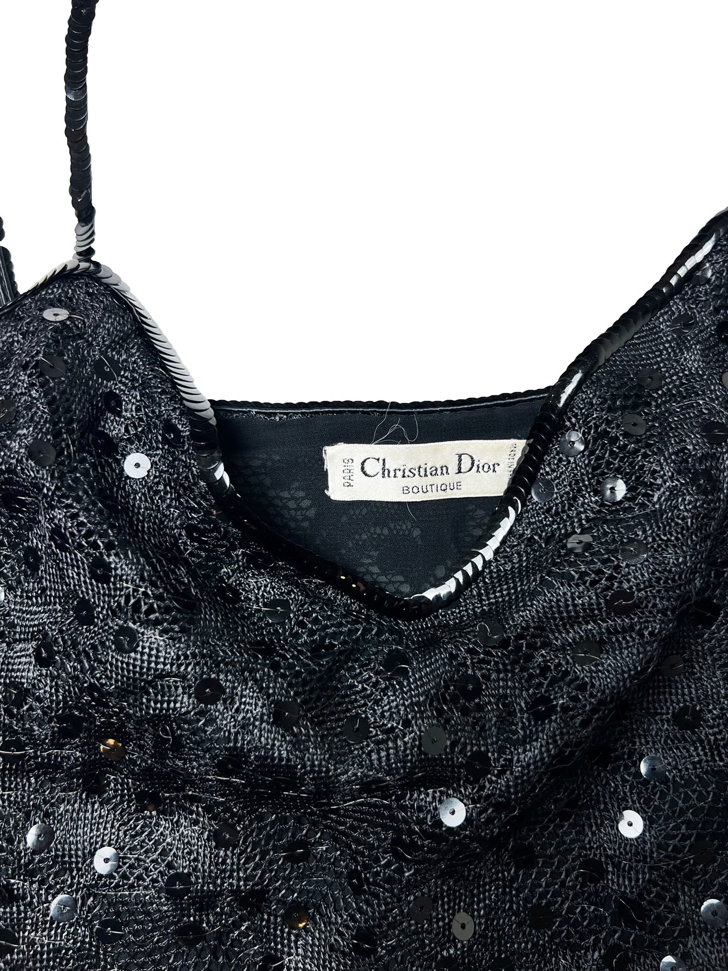 1979 Christian Dior Black Sequin Lace Mini Dress