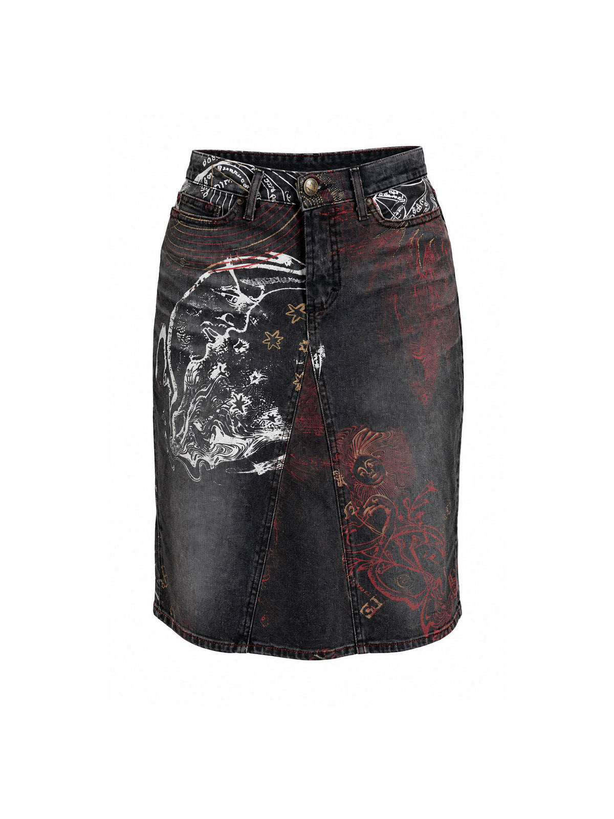 Just Cavalli FW 2003 Horoscopes Denim Skirt