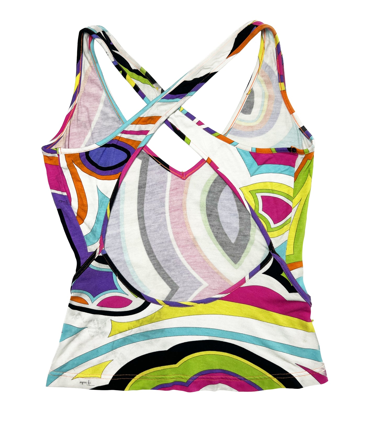 Emilio Pucci Printed Low Cut Neck Tank Top