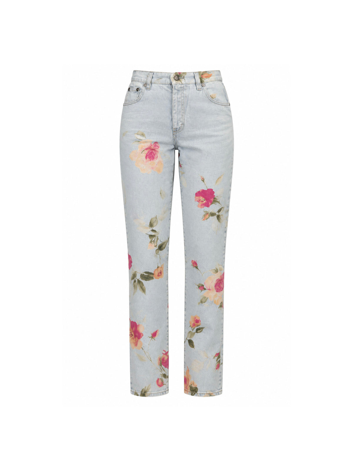 Roberto Cavalli 1990's Pastel Floral Stretch Jeans