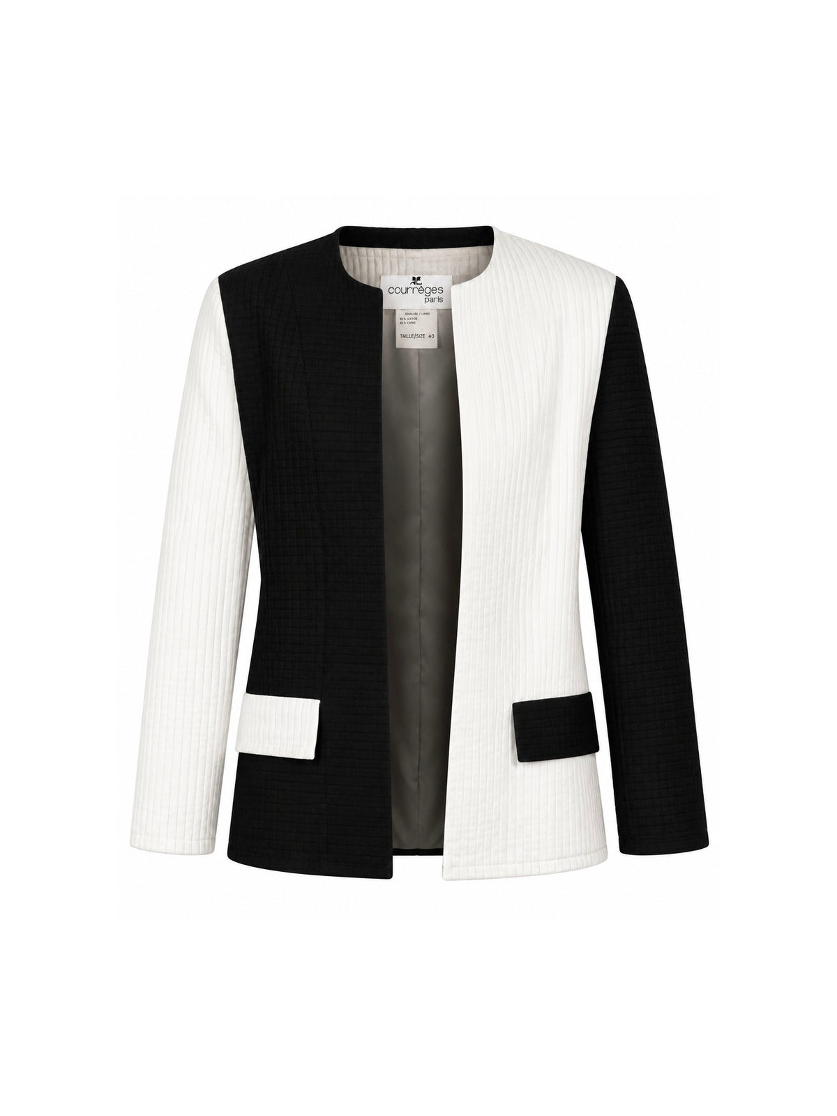Courreges 1960's Black and White Color Block Jacket